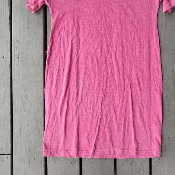 Sundry Casiano T Shirt Dress Ruffle Sleeve Pullover Crew Neck Solid Pink Size S - Picture 5 of 8